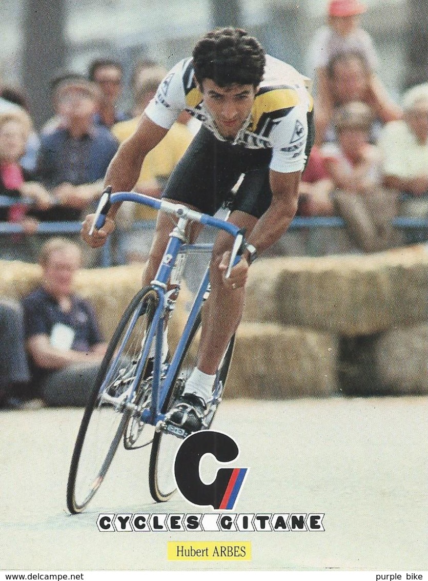 HUBERT ARBES CYCLES GITANE + PALMARES AU DOS CPM    TTBE Etat - Cyclisme