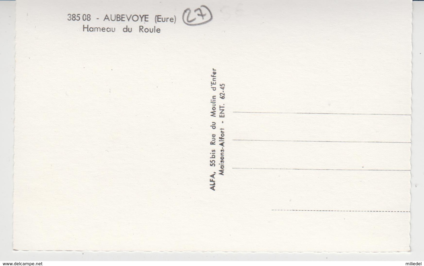 1061 /  HAMEAU DU ROULE   /  AUBEVOYE  ( Recto - Verso ) - Aubevoye