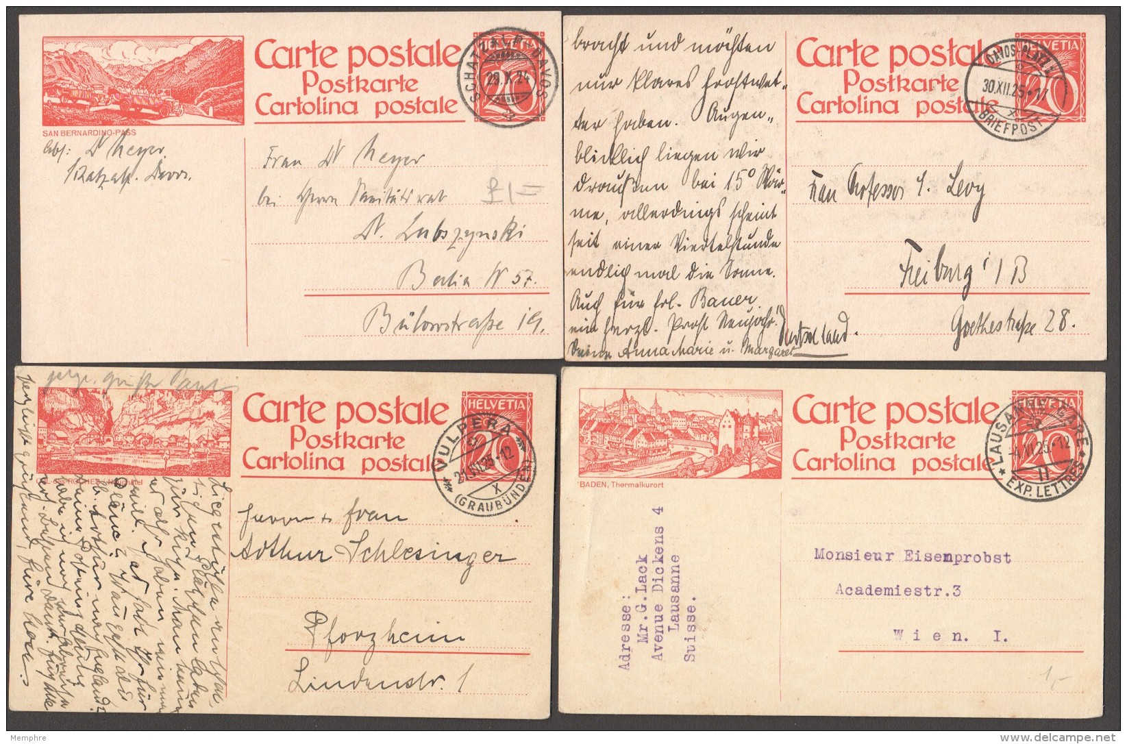 Lot 8 Cartes Postales Différentes  Nos Michel P106 I, 109A, 111 X3, 107, 117, 132 I - Stamped Stationery