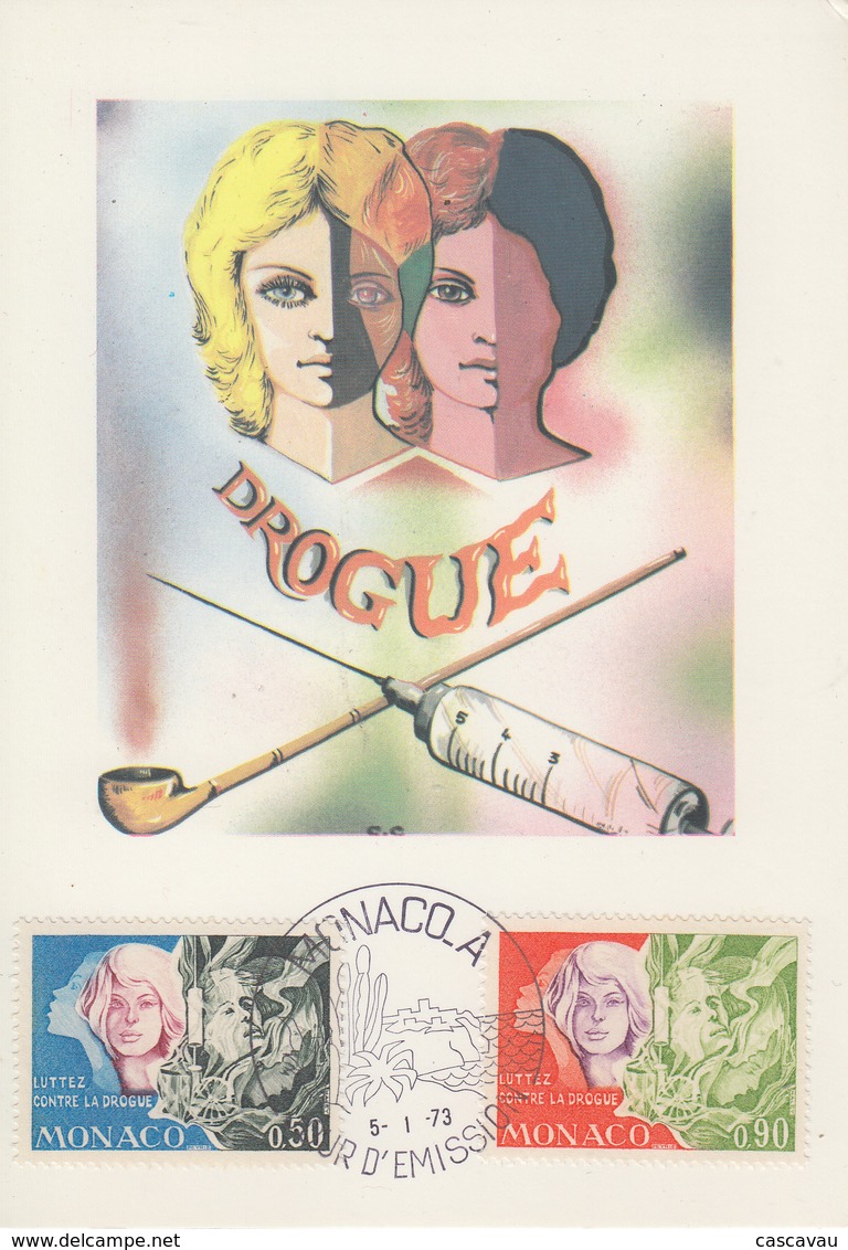 Carte  Maximum   1er   Jour   MONACO   Lutte  Contre  La  DROGUE   1973 - Drogue