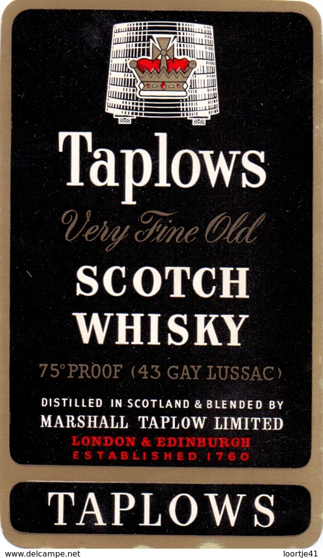 Etiket Etiquette - Fine Old Scotch Whisky - Taplows - Edinburgh Scotland - Whisky