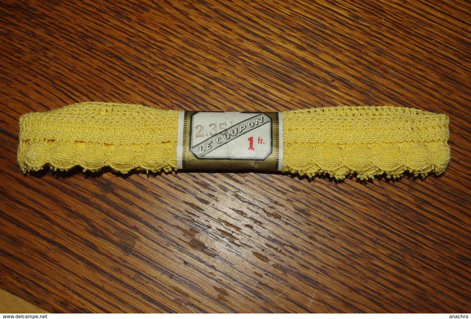 DENTELLE GALON BRODERIE JAUNE 2.35 M COUTURE MERCERIE - Laces & Cloth