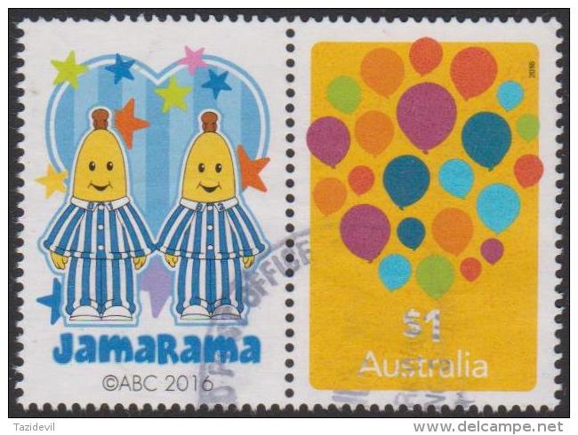 AUSTRALIA - USED 2016 $1.00 Love To Celebrate Balloons With Bananas In Pyjamas Tab - Used Stamps