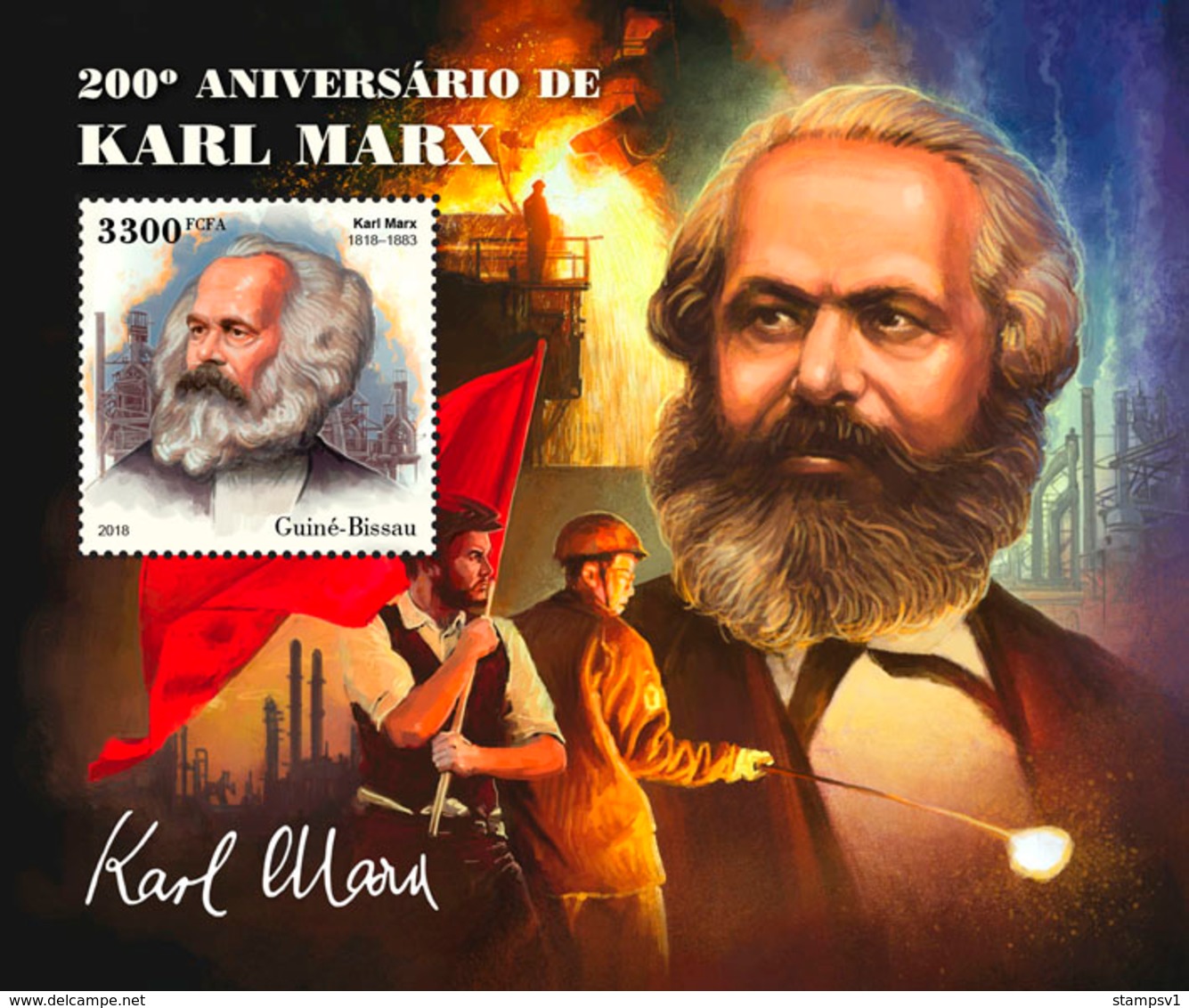Guinea Bissau. 2018 200th Anniversary Of Karl Marx. (506b) - Karl Marx
