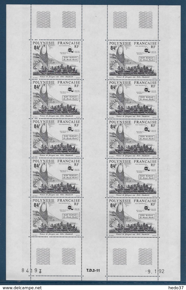 Polynésie N°380 - Feuille Entière - Neuf ** Sans Charnière - Superbe - Unused Stamps