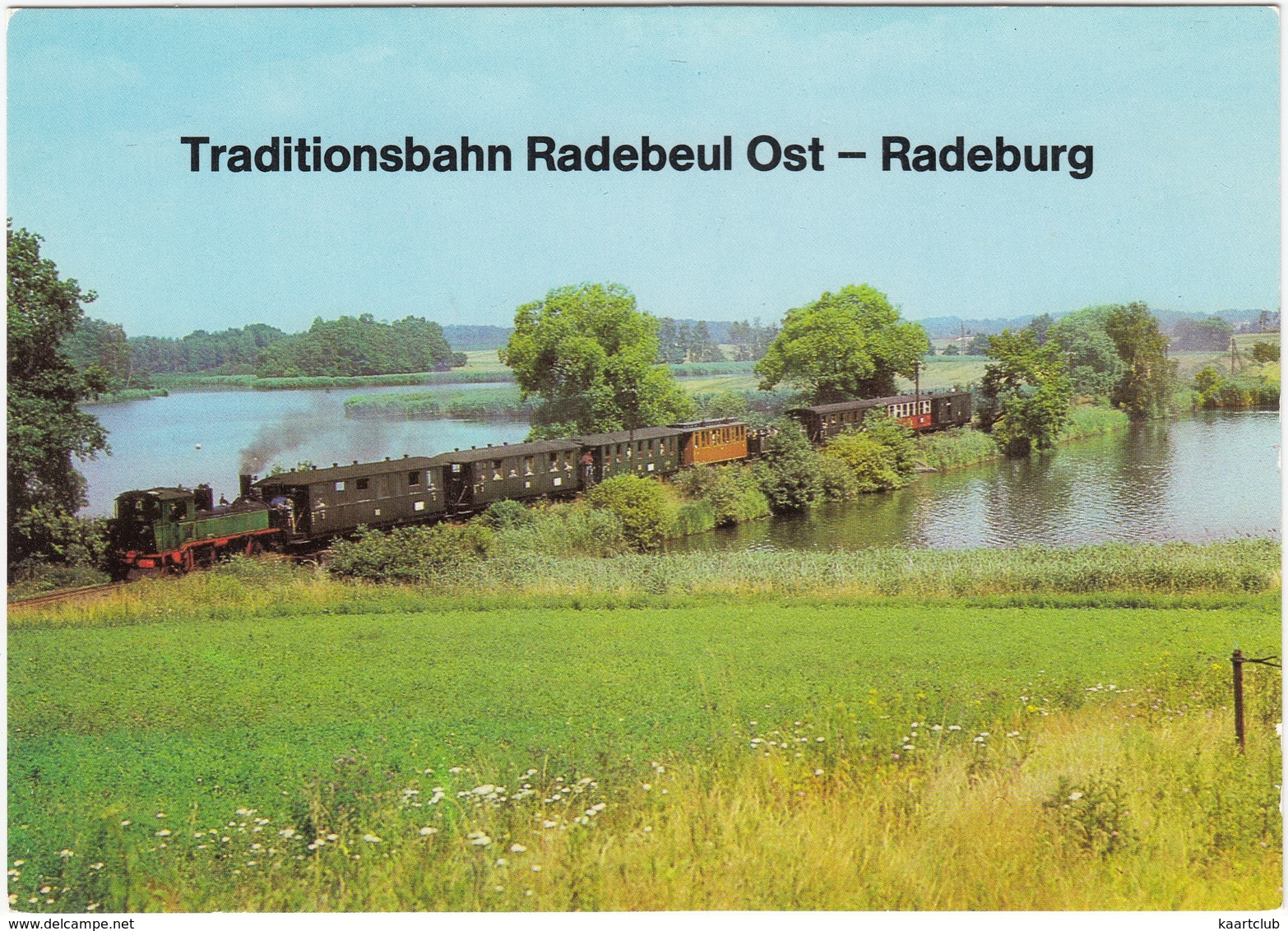 Traditionsbahn Radebeul-Ost - Radeburg - Fahrt über  Den Dippelsdorfer Teich - (DDR) - Treinen
