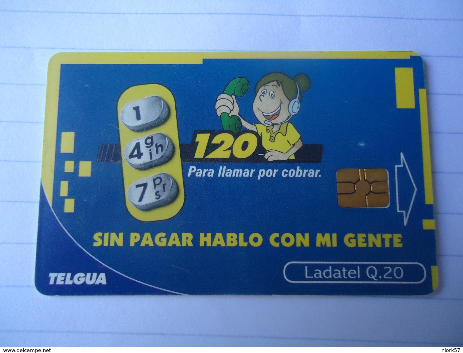 GUATEMALA USED CARDS ADVESTISING PHONE - Guatemala