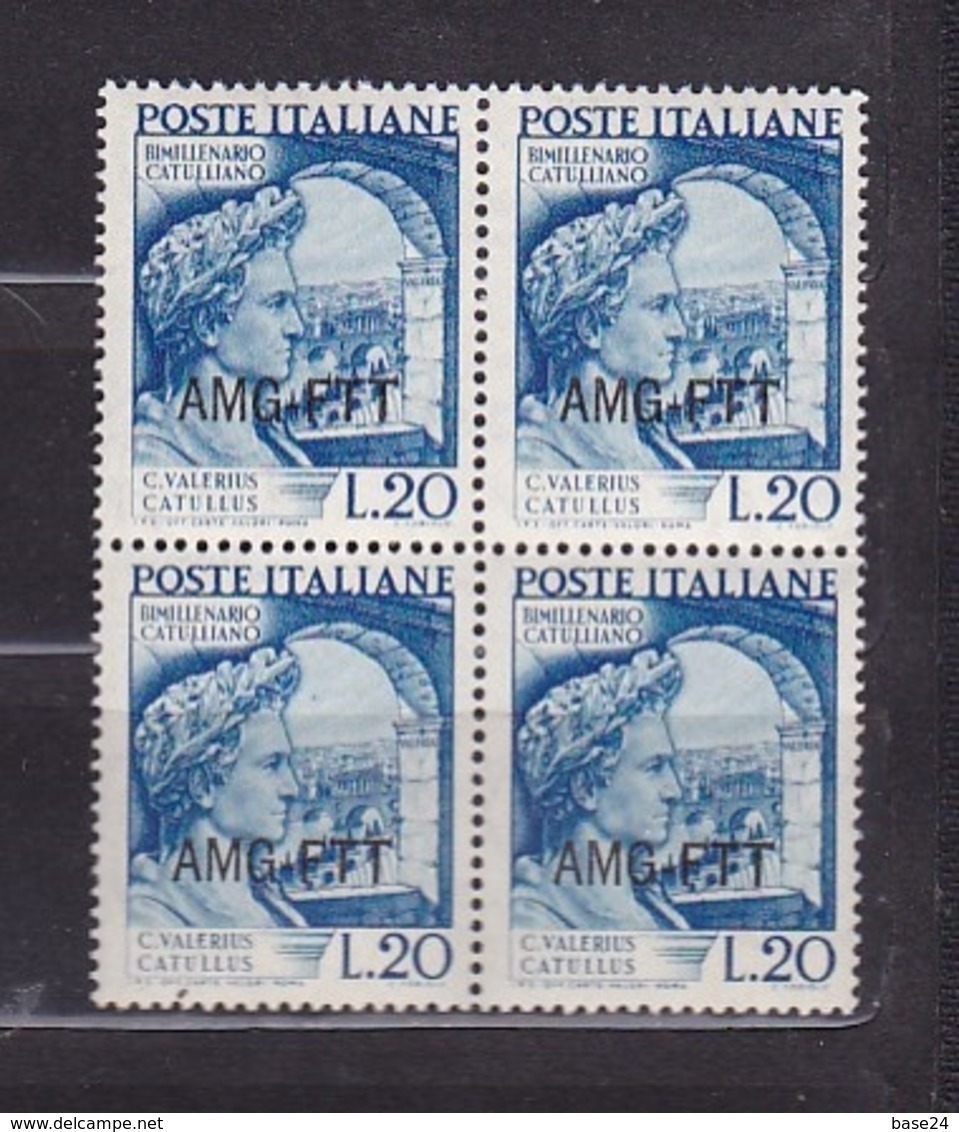 1949 Italia Italy Trieste A  CATULLO 4 Serie In Quartina MNH** Bl.4 - Nuovi