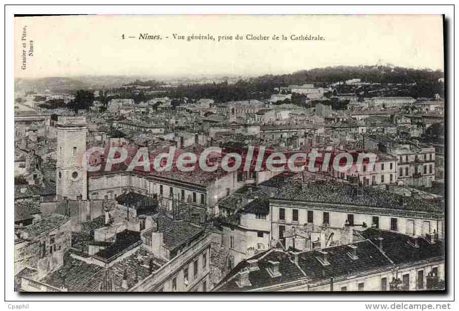 CPA Nimes Vue Generale Prise Du Clocher De La Cathedrale - Nîmes