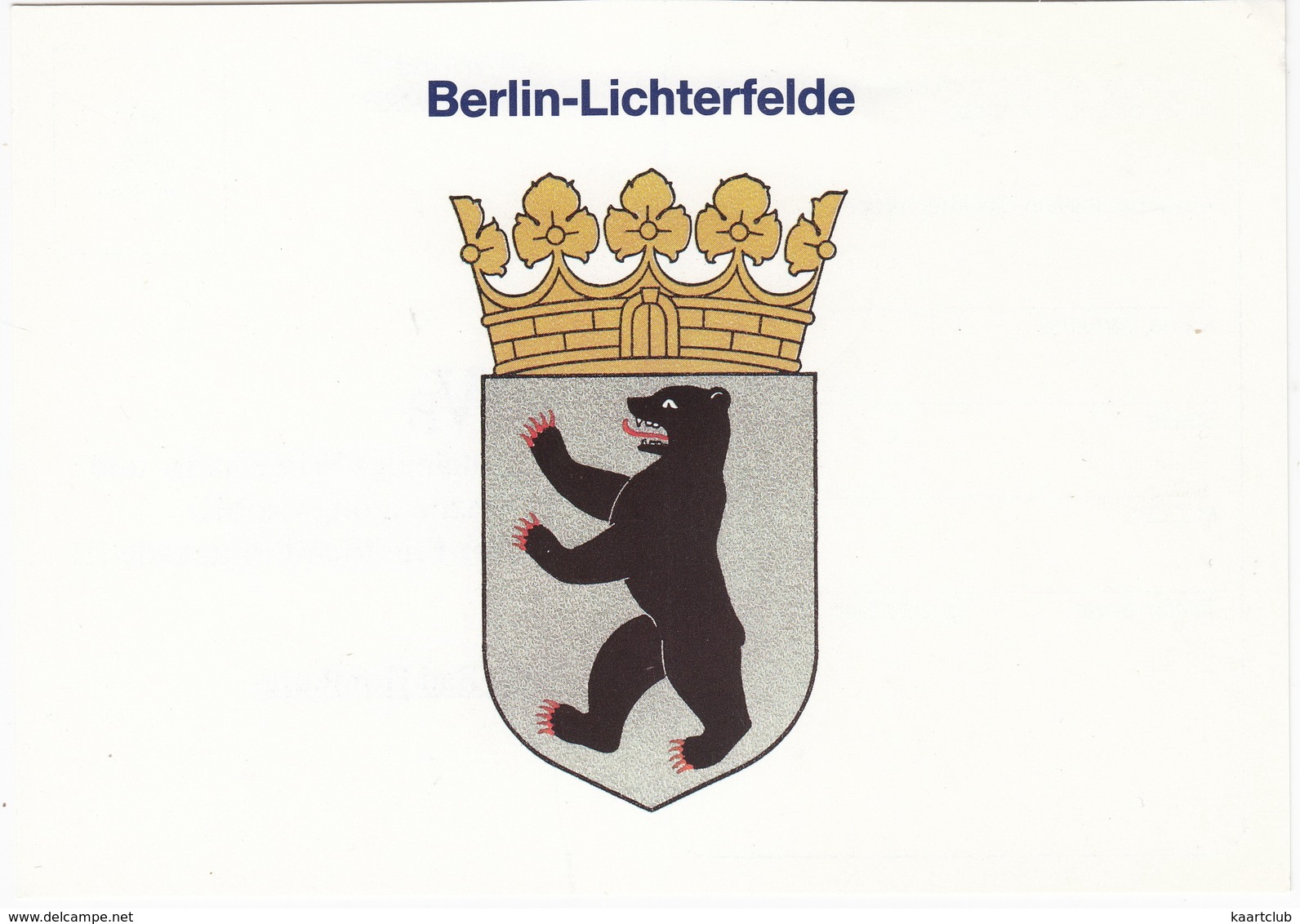 Wappen 'Berlin-Lichterfelde'  - (Antwortkarte/Drucksache 'uWb', Bad Homburg) - Lichterfelde