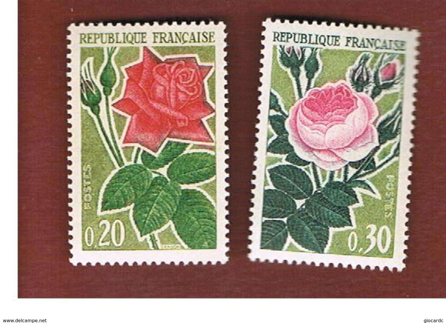 FRANCIA  (FRANCE)      -  SG  1583.1584  -  1962  FLOWERS: ROSES (COMPLET SET OF 2)    - MINT ** - Ungebraucht