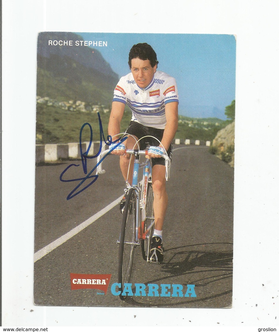 STEPHEN ROCHE IRLANDE CYCLISME (TOUR DE FRANCE GIRO CHAMPIONNAT DU MONDE) CARTE AVEC AUTOGRAPHE - Altri & Non Classificati