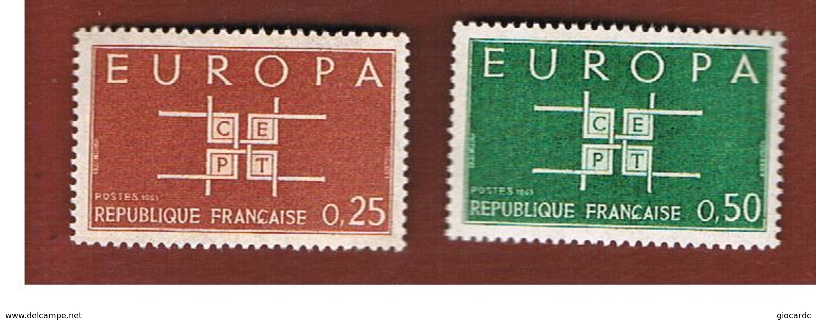 FRANCIA  (FRANCE)      -  SG  1625.1626  -  1963 EUROPA (COMPLET SET OF 2)   - MINT ** - Ungebraucht