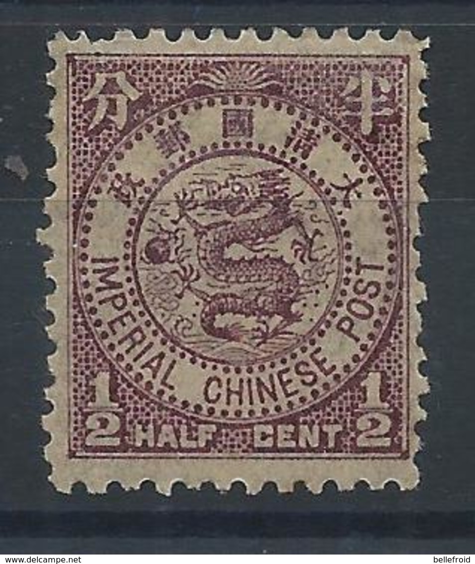 1897 CHINA ICP IMPERIAL CHINESE POST 1/2 CENT OG H MINT - Unused Stamps
