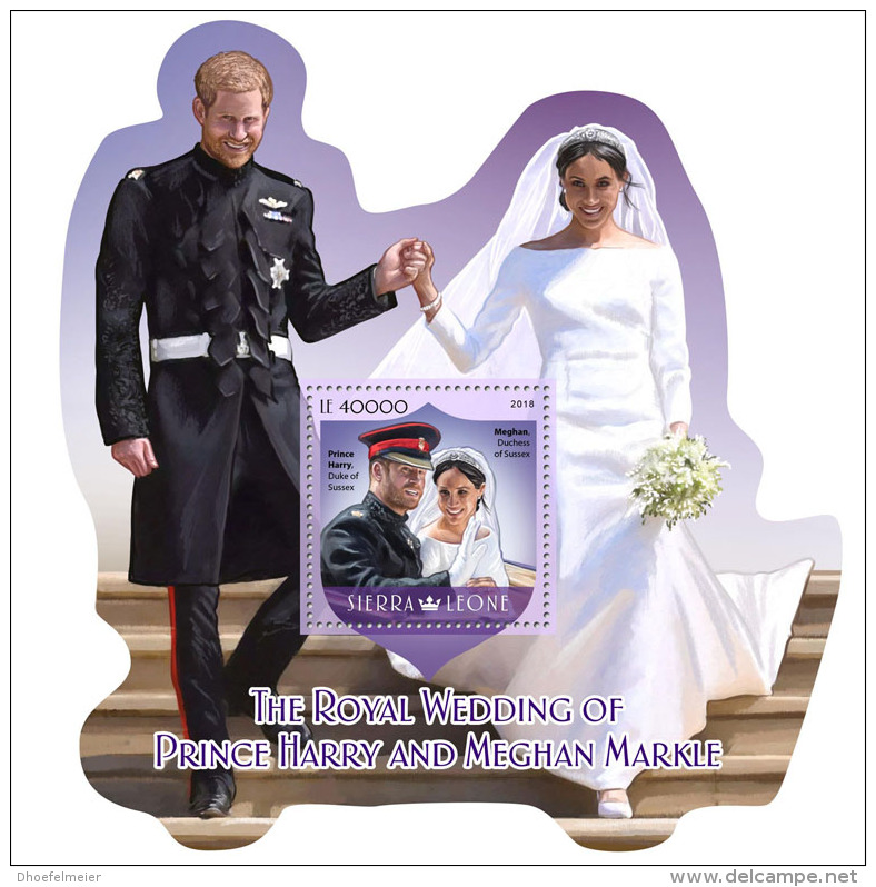 SIERRA LEONE 2018 MNH** Wedding Of Prince Harry &amp; Meghan Markle S/S - OFFICIAL ISSUE - DH1824 - Königshäuser, Adel