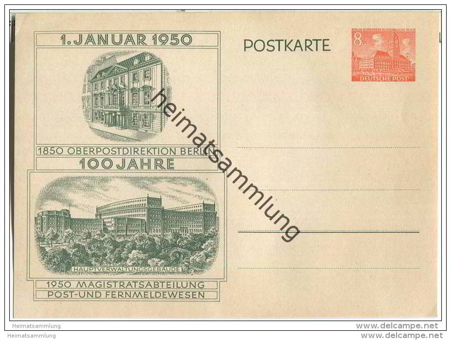 Postkarte Berlin - 100 Jahre Oberpostdirektion - Postkaarten - Ongebruikt