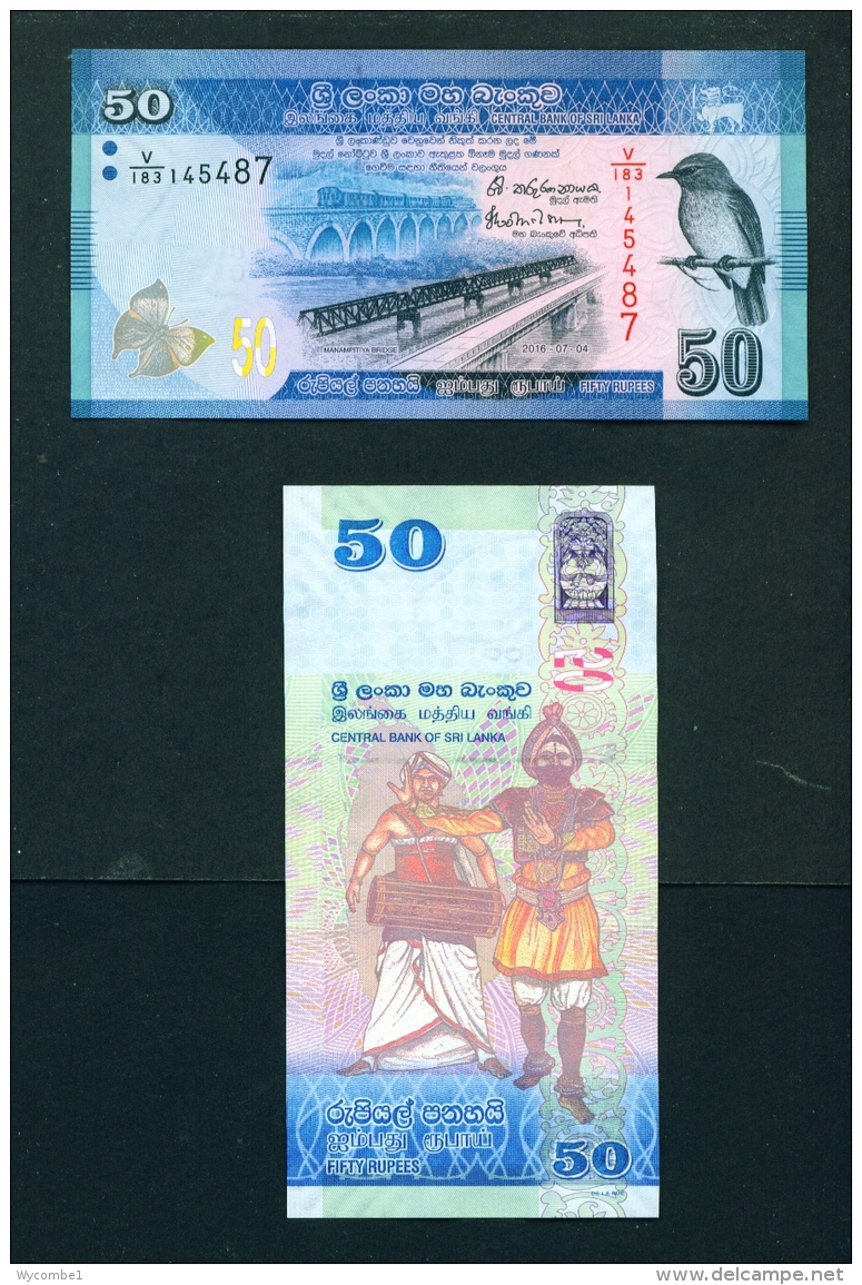 SRI LANKA  -  2016  50 Rupees  UNC Banknote - Sri Lanka