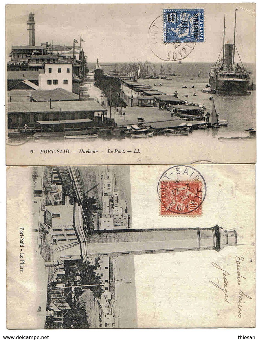 Egypte Egypt Port Said Mouchon / Carte ( X 2 ) Lettre Cover Port Phare - Covers & Documents