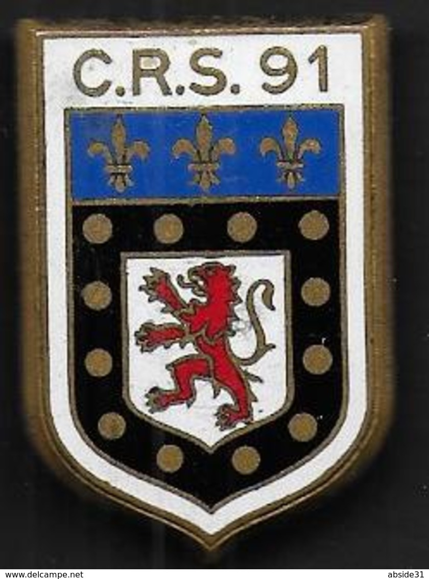 C.R.S. 91  POITIERS - Insigne émaillé Drago Romainville - Polizia