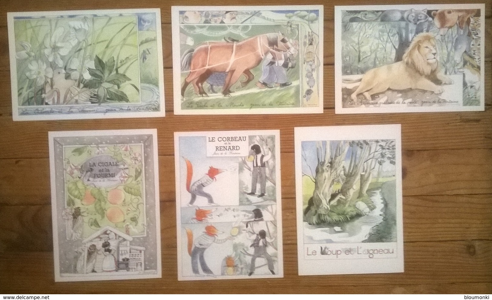 Lot De 8 Cartes Postales CONTES & FABLES Illustratrice Monique TOUVAY - Vertellingen, Fabels & Legenden