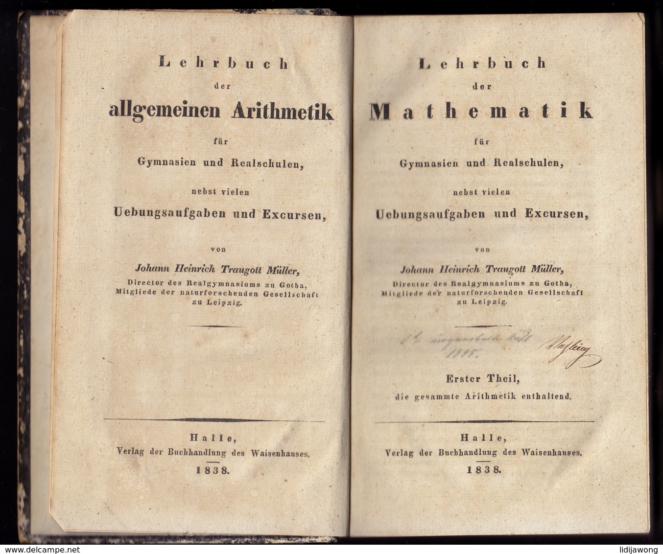 (8-scans) MULLER-Lehrbuch-MATHEMATIK-book-1838 Postage EUR 7.50 (see Sales Conditions) - 4. 1789-1914