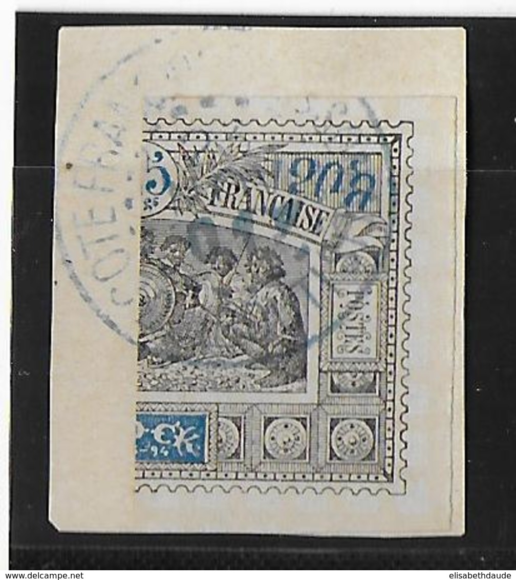 OBOCK  - YVERT N° 54b MOITIE TIMBRE SUR FRAGMENT - COTE = 35 EURO - Used Stamps