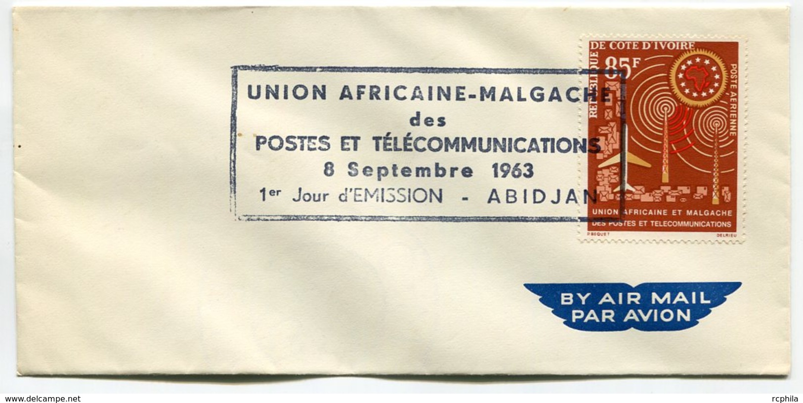 RC 9541 COTE D'IVOIRE 1963 UNION AFRICAINE - MALGACHE DES POSTES FDC 1er JOUR TB - Costa De Marfil (1960-...)