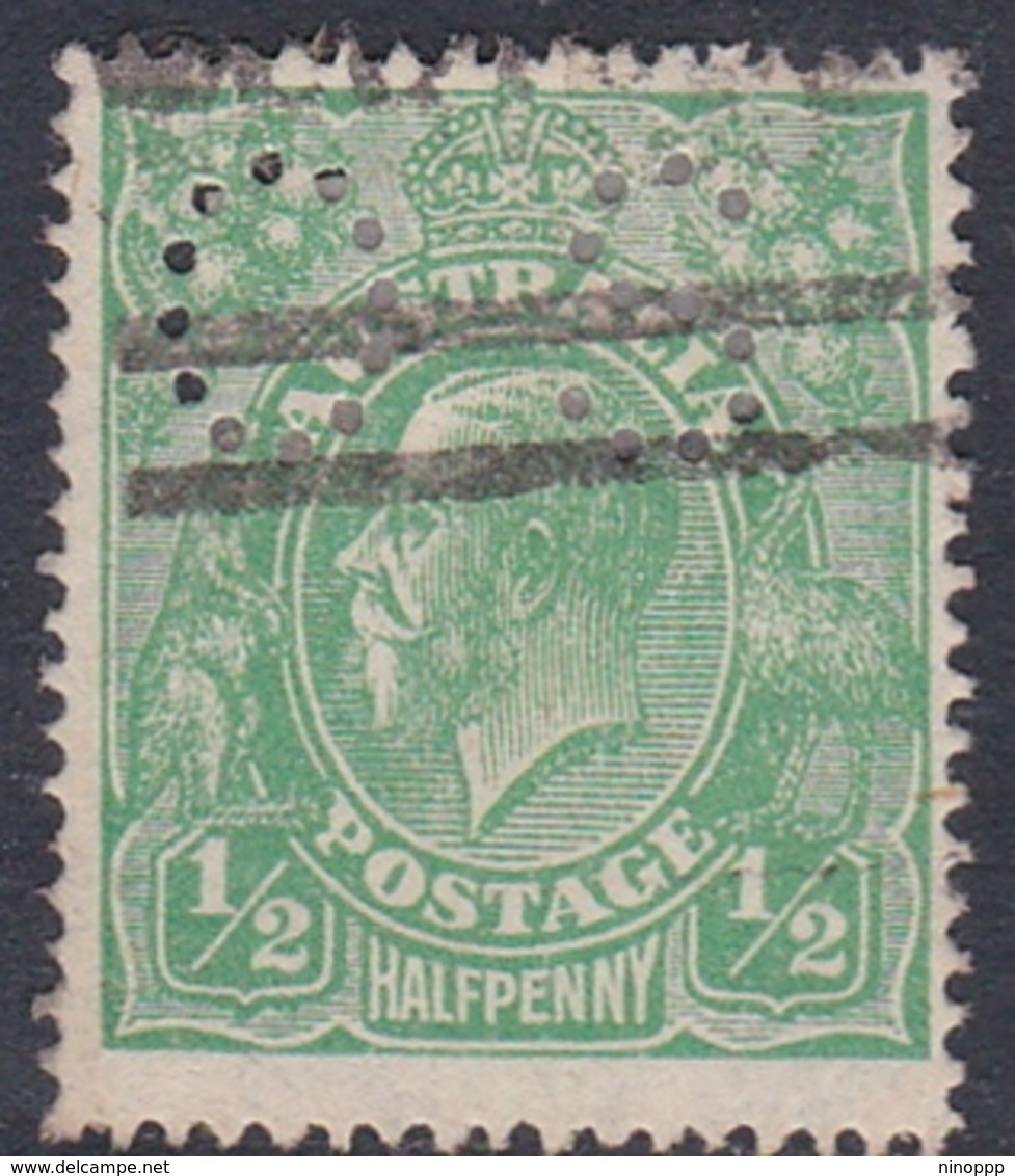 Australia SG O61 1918 King George V,half Penny Green,large Watermark,perforated Small OS, Used - Oblitérés