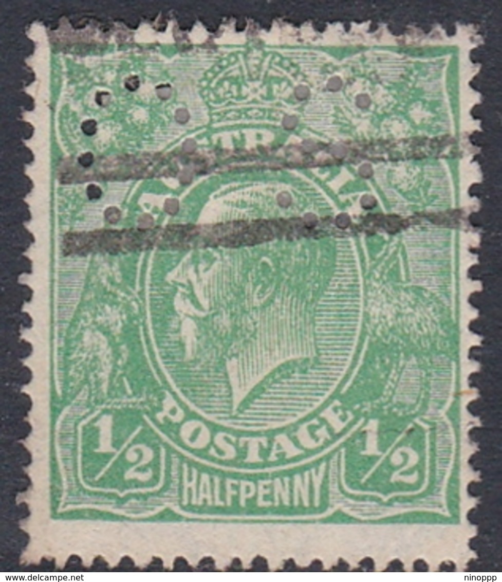 Australia SG O61 1918 King George V,half Penny Green,large Watermark,perforated Small OS, Used - Used Stamps