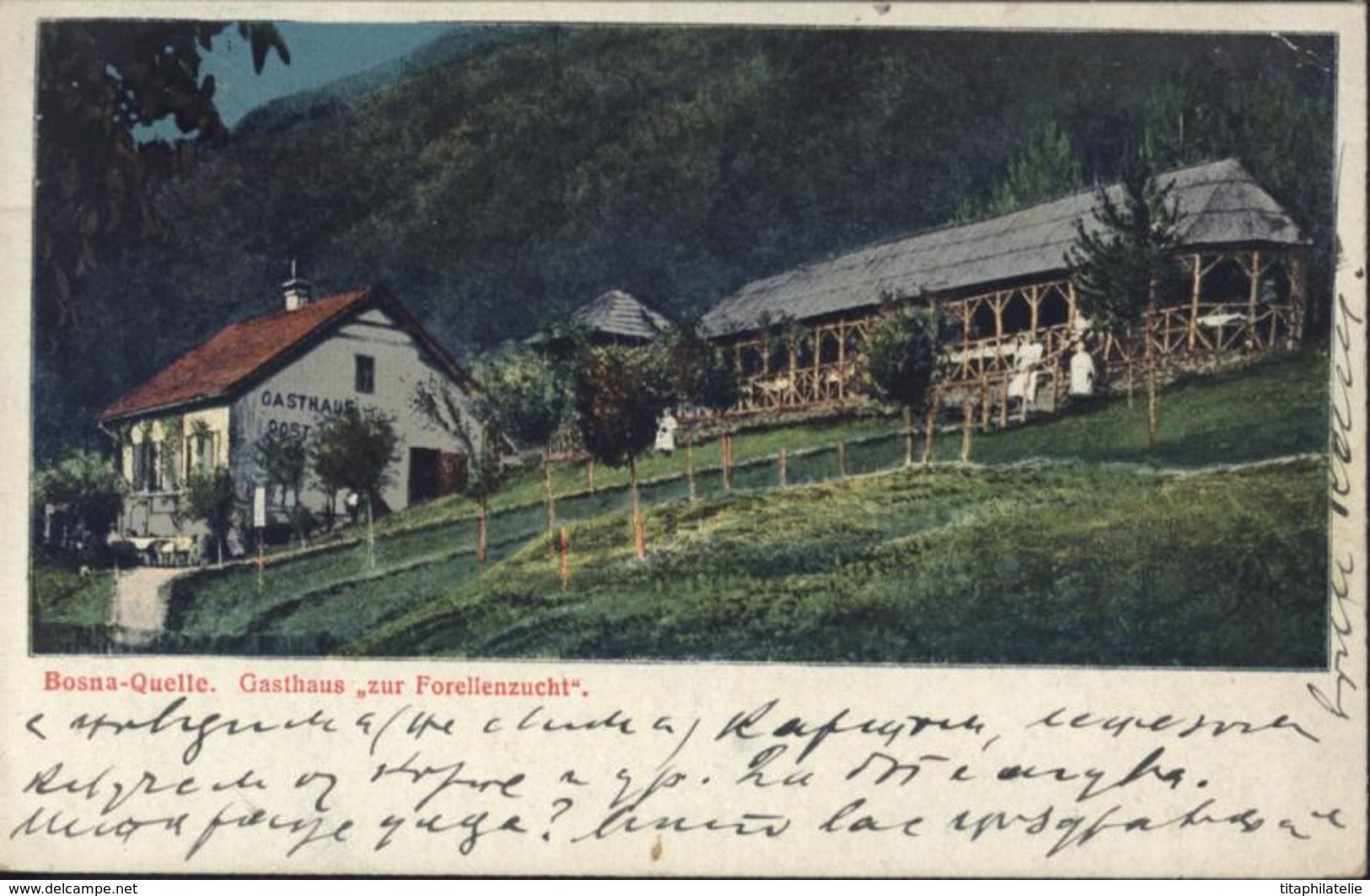 CPA Bosnie Herzégovine Bosnie Quelle Gasthaus Zur Forelienzucht - Bosnien-Herzegowina