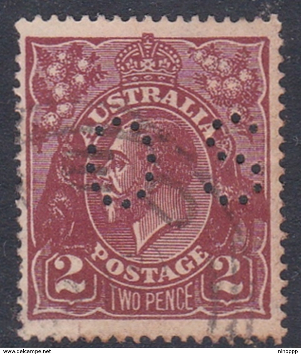 Australia SG O81 1924 King George V,2d Brown,perforated Small OS, Used - Oblitérés