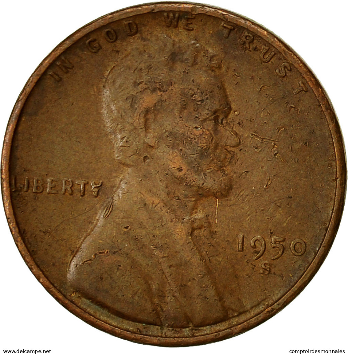 Monnaie, États-Unis, Lincoln Cent, Cent, 1950, U.S. Mint, San Francisco, TB - 1909-1958: Lincoln, Wheat Ears Reverse