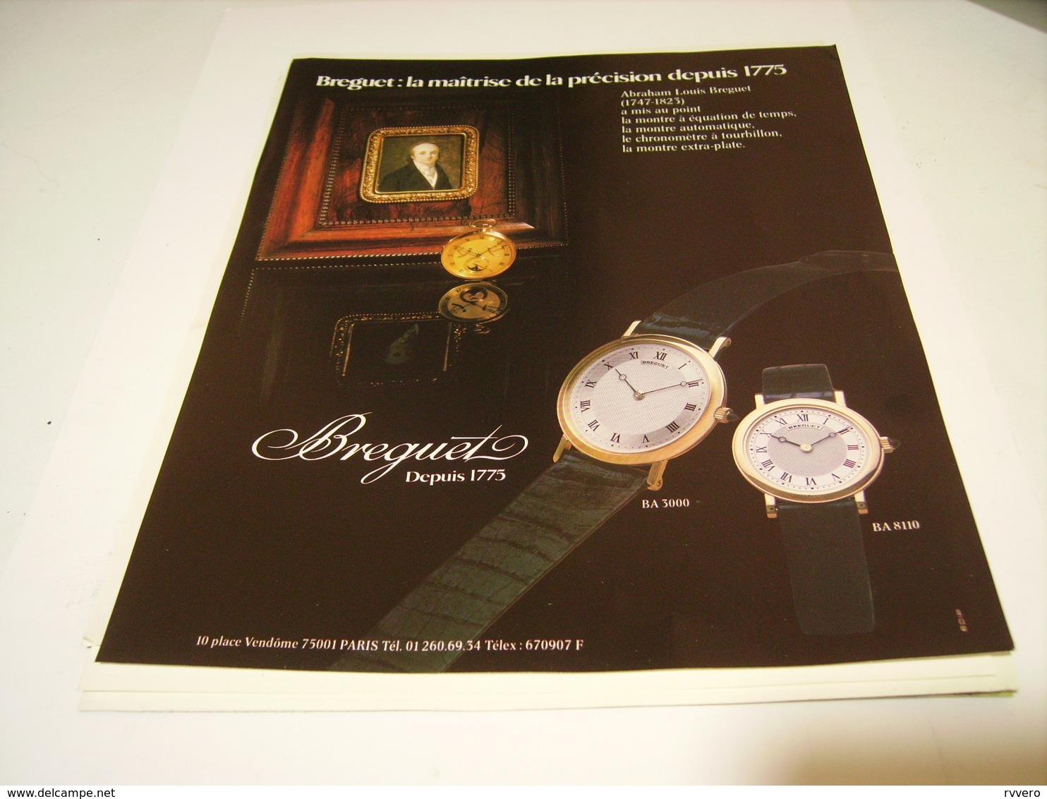 ANCIENNE  PUBLICITE MONTRE BREGUET 1983 - Autres & Non Classés