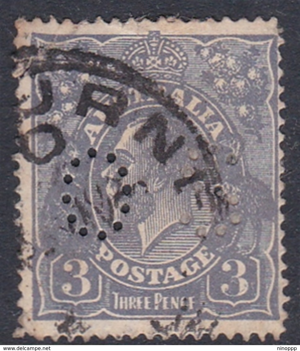 Australia SG O93 1918 King George V,3d Ultramarine P. 14,perforated Small OS, Used - Gebruikt