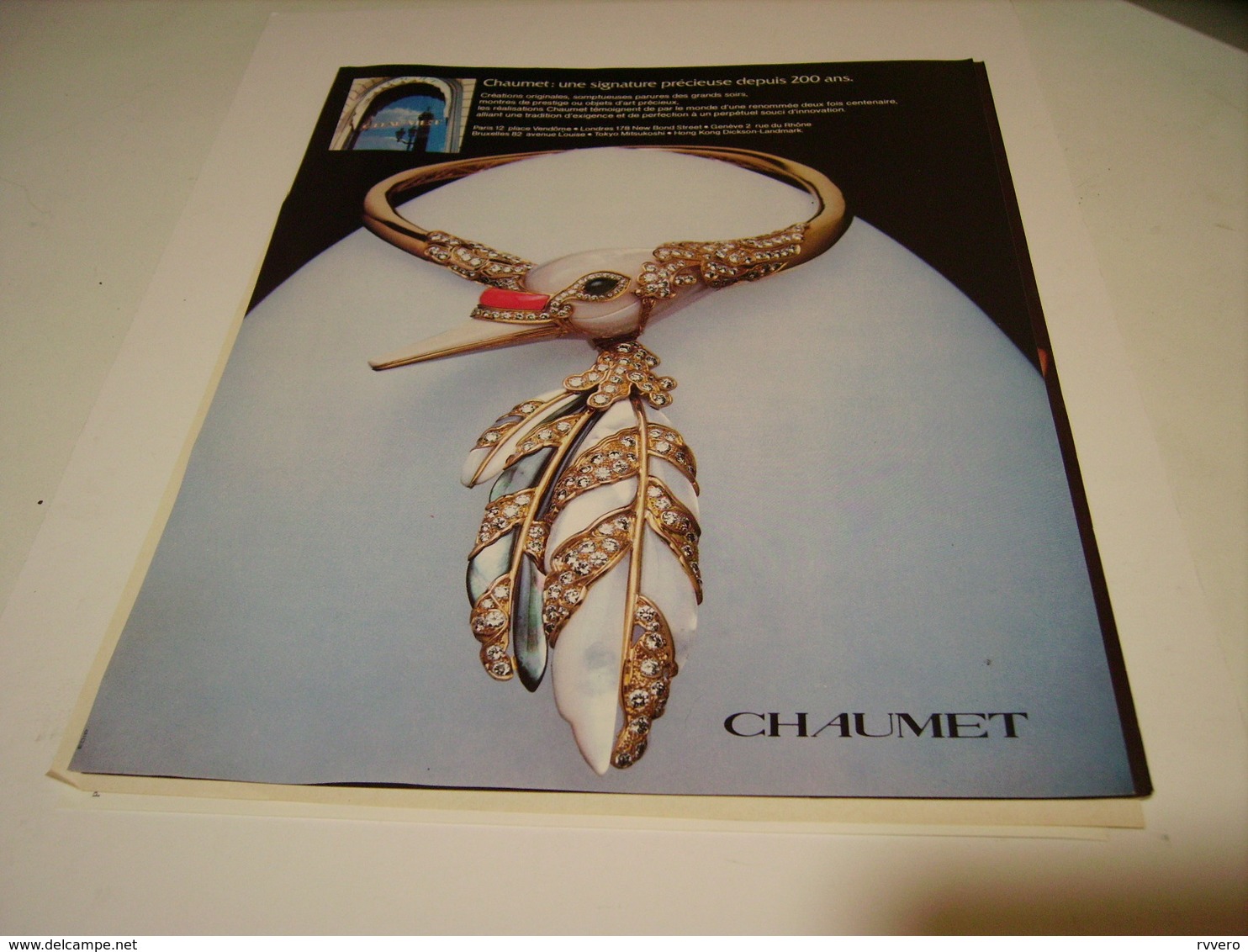 ANCIENNE PUBLICITE  JOAILLIER CHAUMET 1981 - Andere & Zonder Classificatie