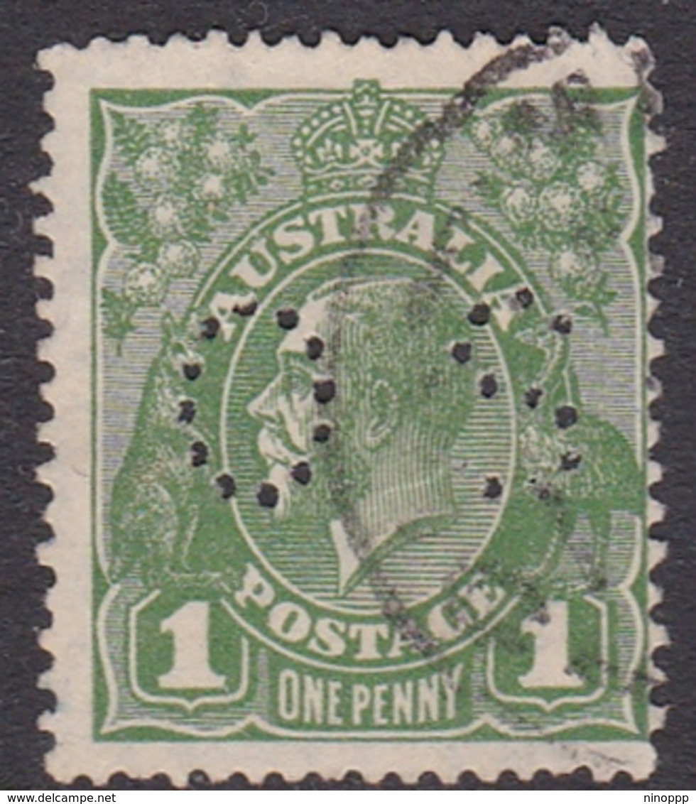 Australia SG O98 1926 King George V,1d Green,perforated Small OS, Used - Oblitérés