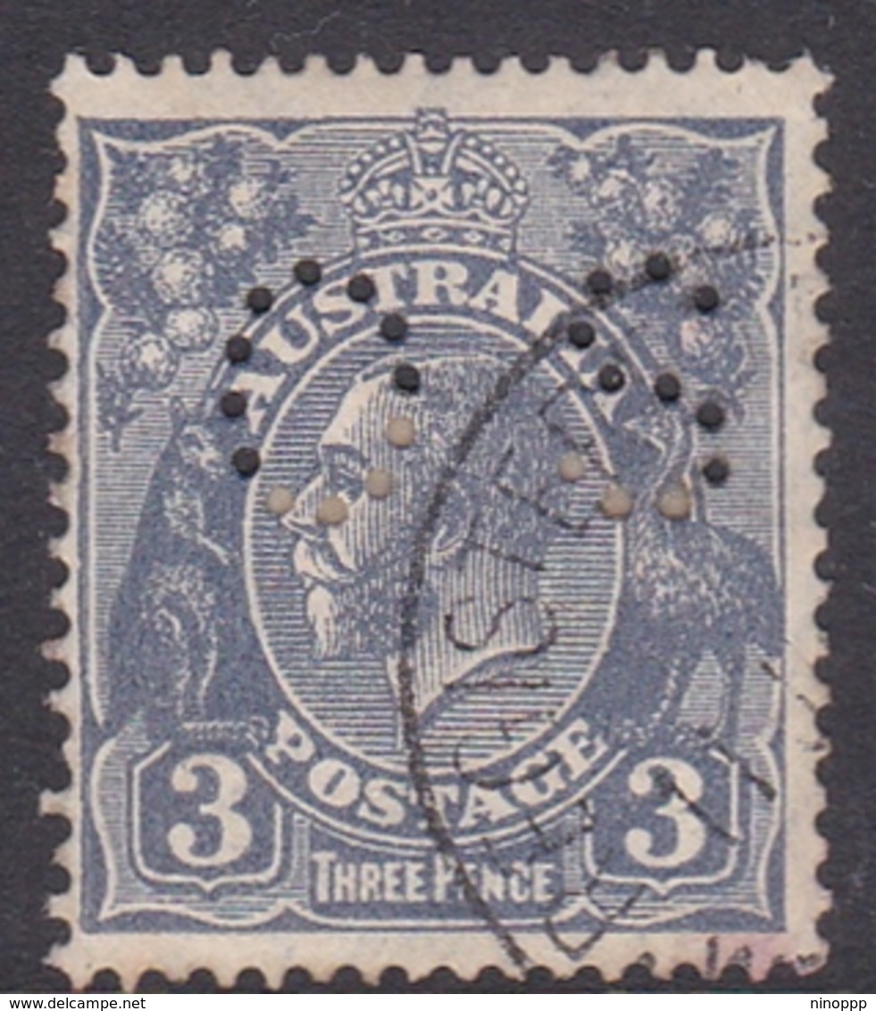 Australia SG O106 1924 King George V,3d Blue,perforated Small OS, Used - Oblitérés