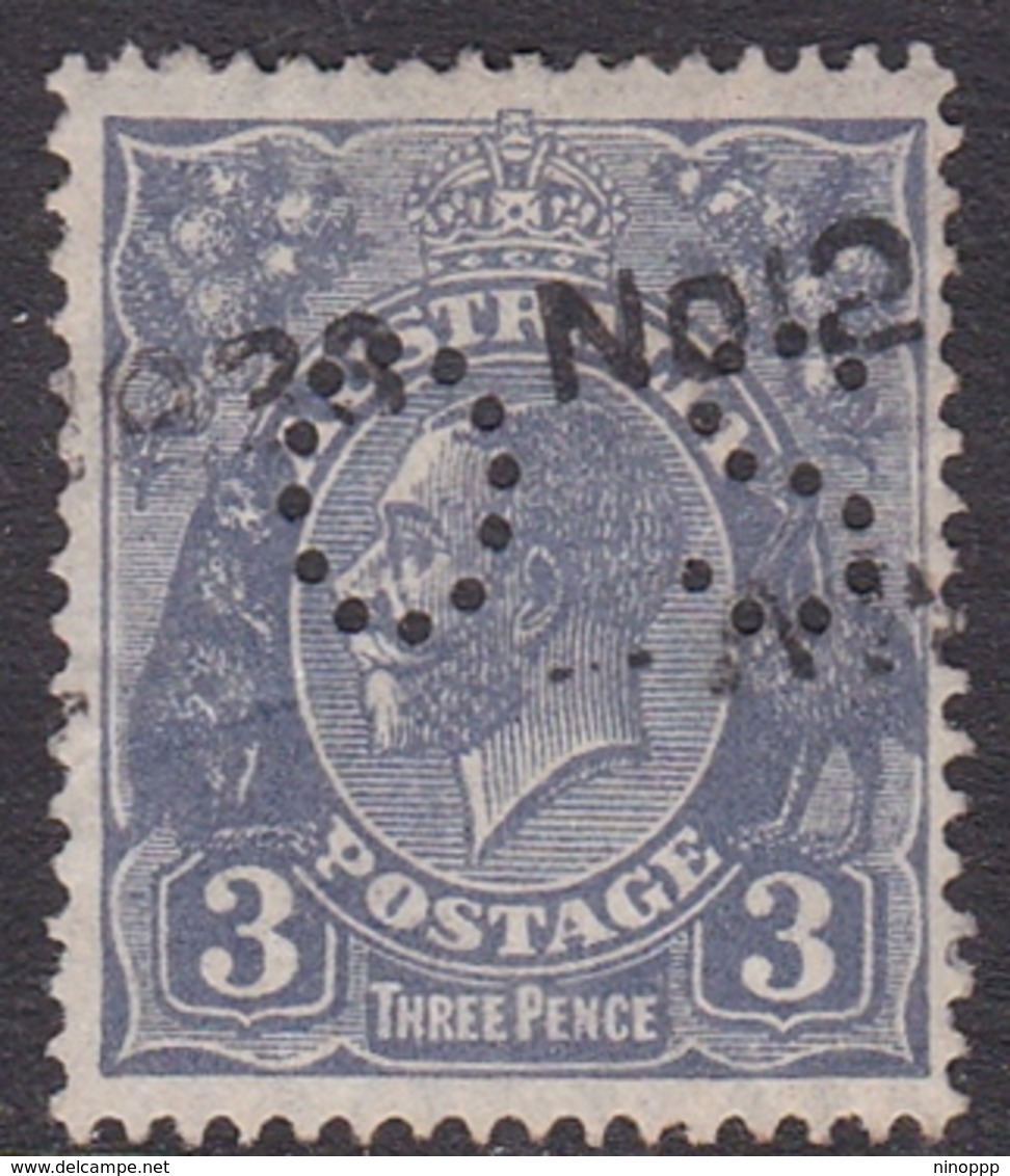 Australia SG O106b 1924 King George V,3b Blue Die II,perforated Small OS, Used - Oblitérés