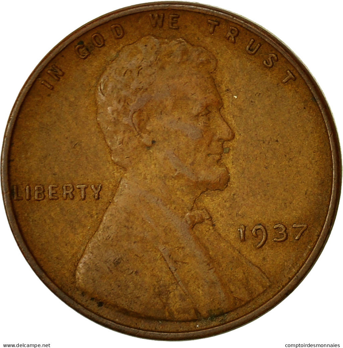 Monnaie, États-Unis, Lincoln Cent, Cent, 1937, U.S. Mint, Philadelphie, TB+ - 1909-1958: Lincoln, Wheat Ears Reverse