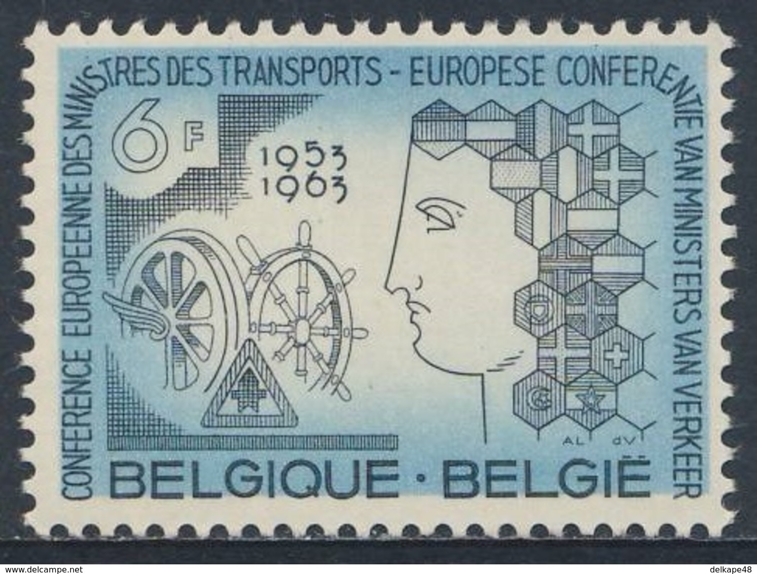 Belgie Belgique Belgium 1963 Mi 1313  YT 1253 Sc 595 ** Eur. Transport Ministers'Conference, Brussels/ Verkehrsminister - Andere (Aarde)