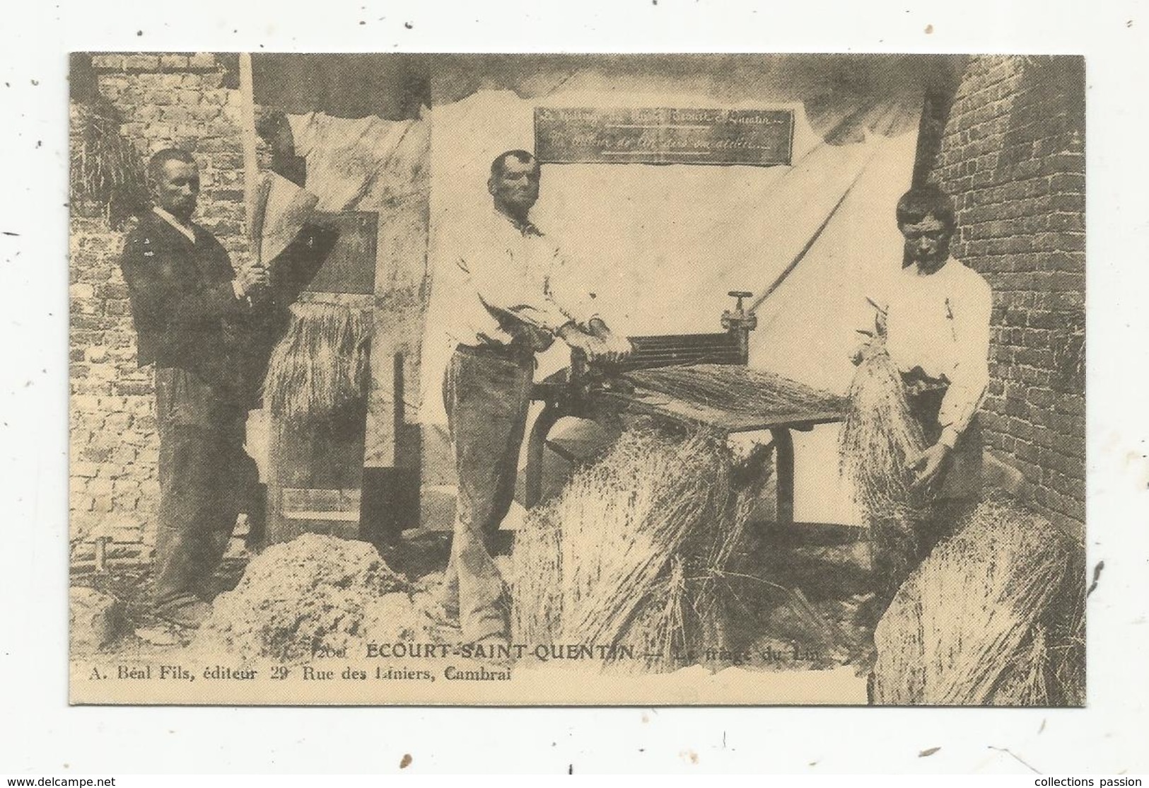 Reproduction De Cp, Ed. Cecodi , ECOURT SAINT QUENTIN , Métier, Le Triage Du Lin - Artisanat