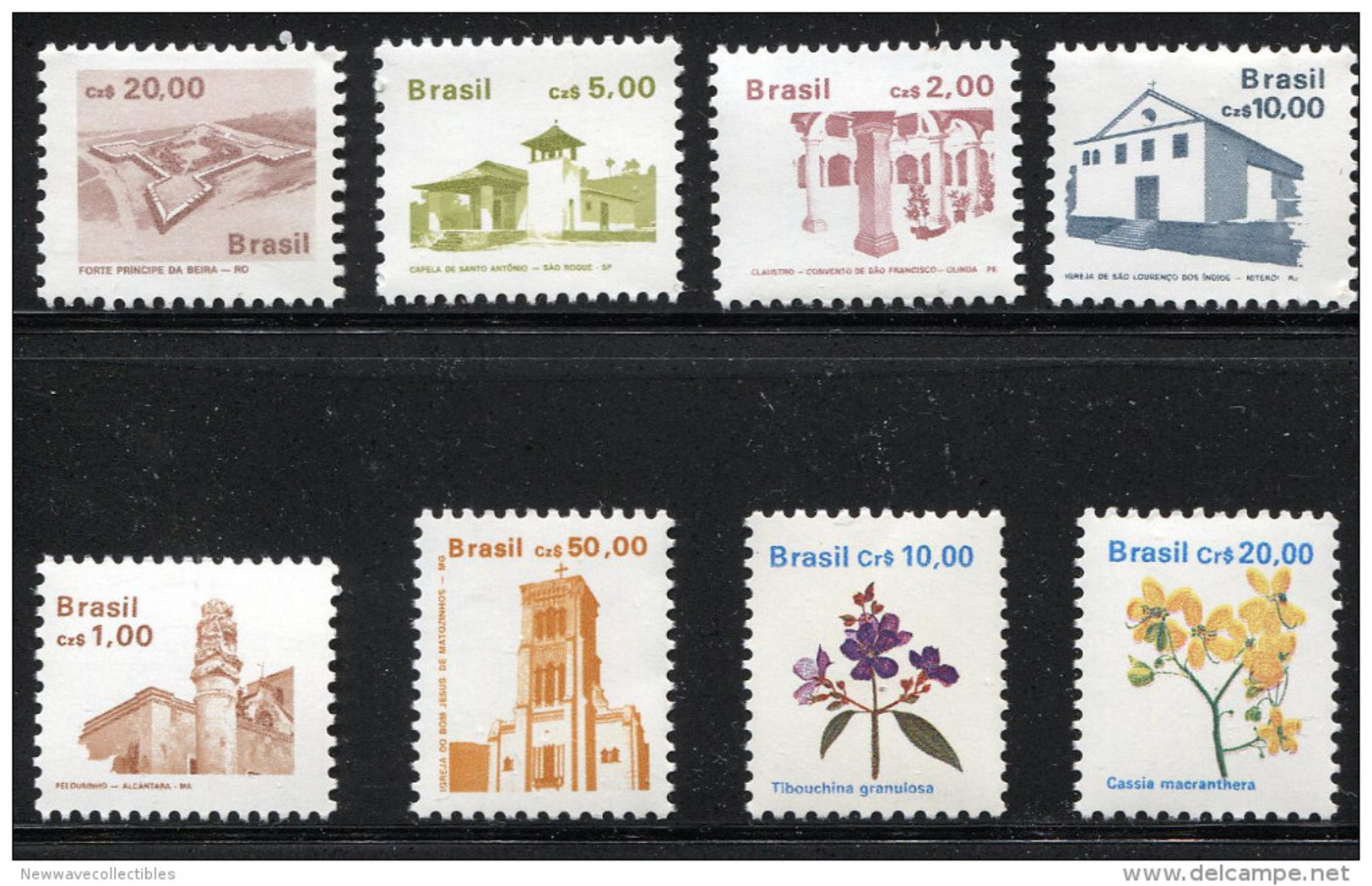 Architecture,flowers, 8 Stamps, MNH, Mint, Brazil - Other & Unclassified