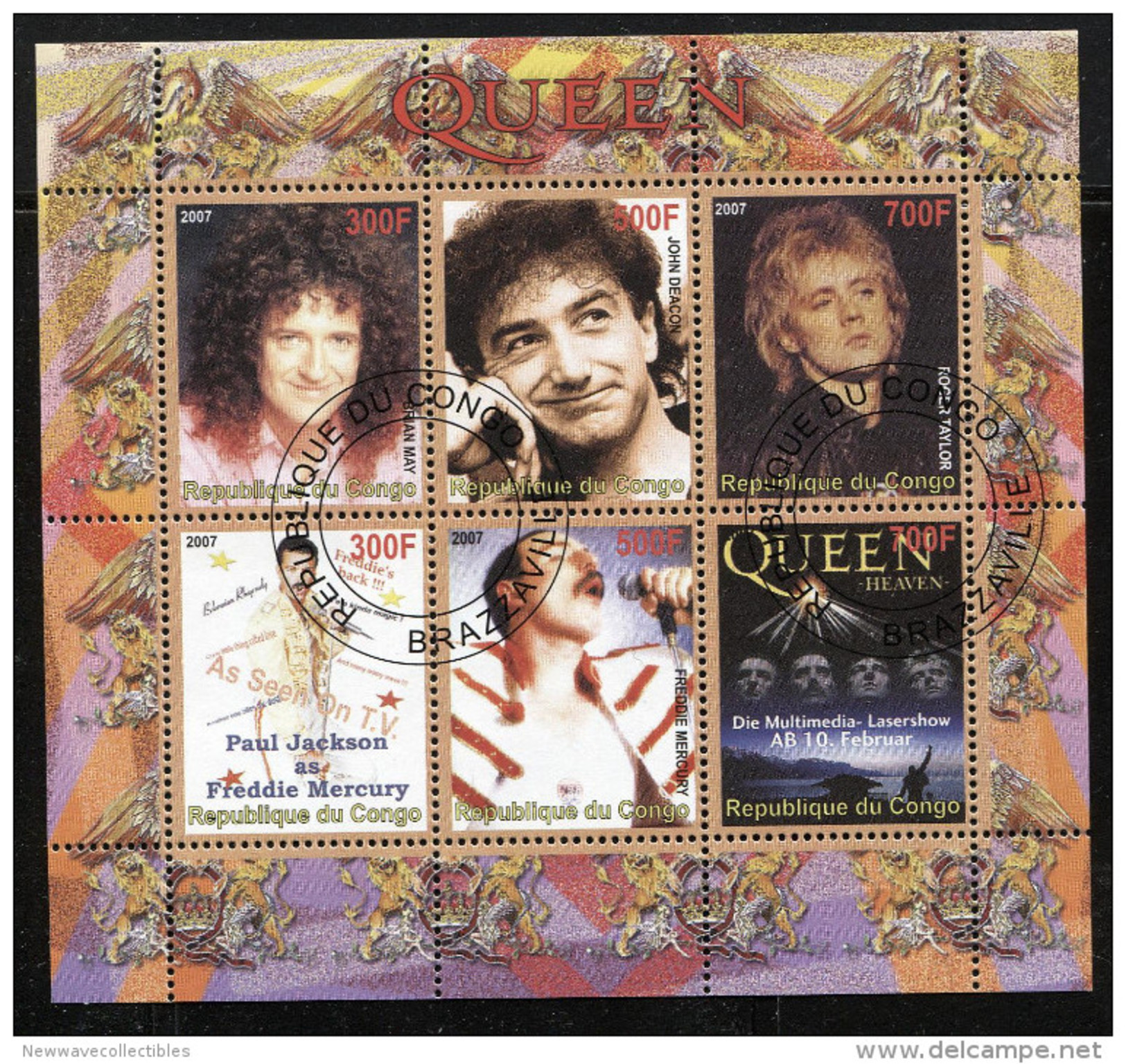 QUEEN,ROCK LEGENDS On SOUVENIR SHEET Of 4 STAMPS,CTO USED - Singers