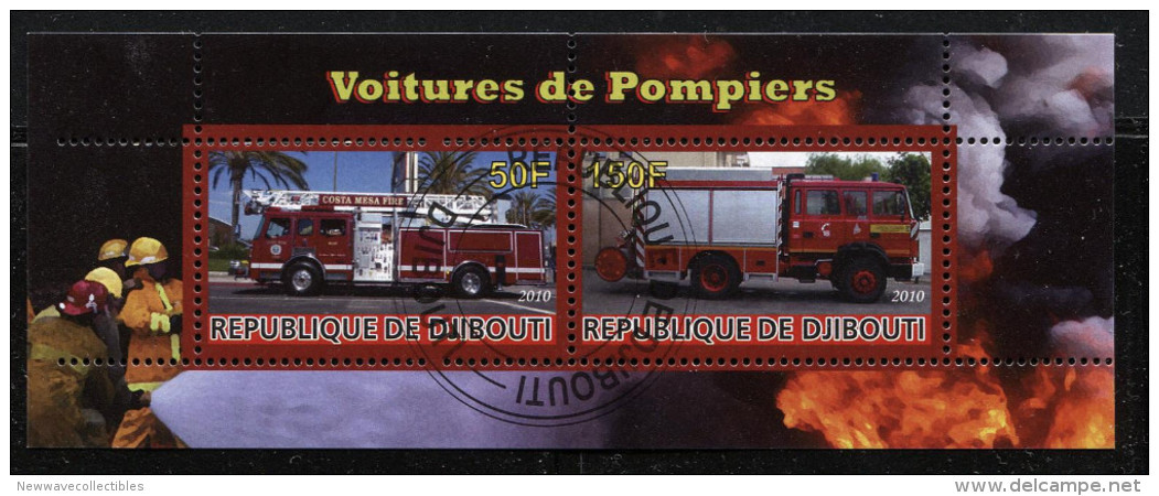 FIRE ENGING,FIRE TRUCKS, CARS On SOUVENIR STAMPS SHEET,CTO,USED - Cars
