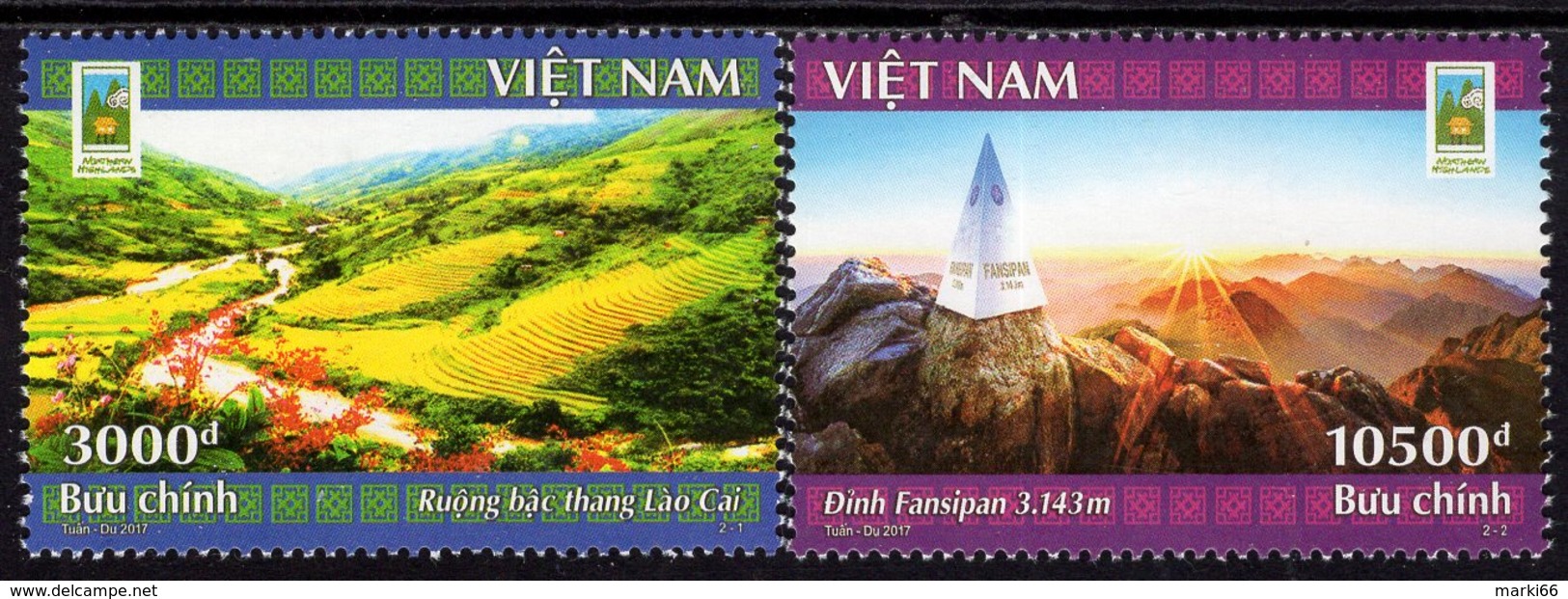 Vietnam - 2017 - National Tourism Year - Lao Cai Northwest Mountains - Mint Stamp Set - Vietnam