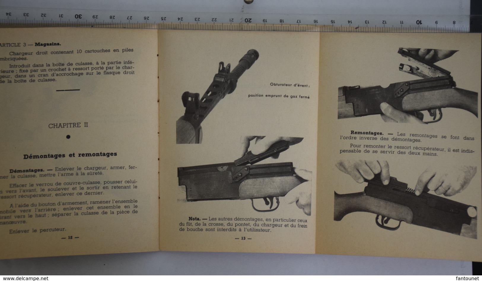 Fusil Semi-Automatique 7,5mm  - MAS 49-56 - Guide Technique Sommaire MAT 1067 Edition 1961 - Documents