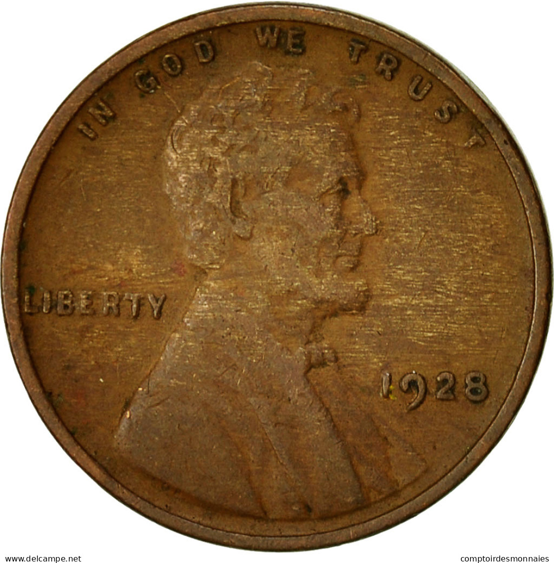 Monnaie, États-Unis, Lincoln Cent, Cent, 1928, U.S. Mint, Philadelphie, TB - 1909-1958: Lincoln, Wheat Ears Reverse