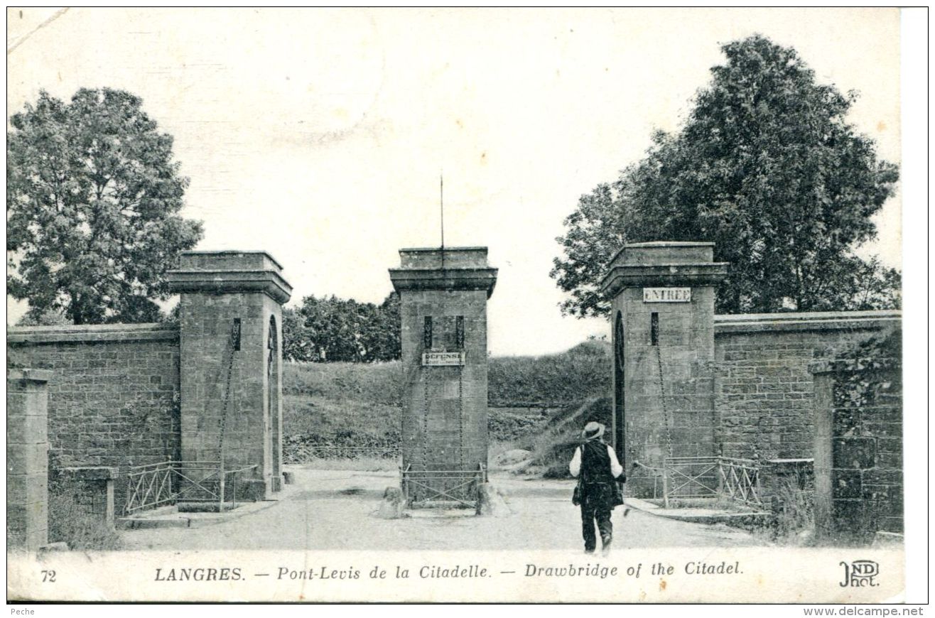 N°62880 -cpa Langres -pont Levis De La Citadelle- - Langres