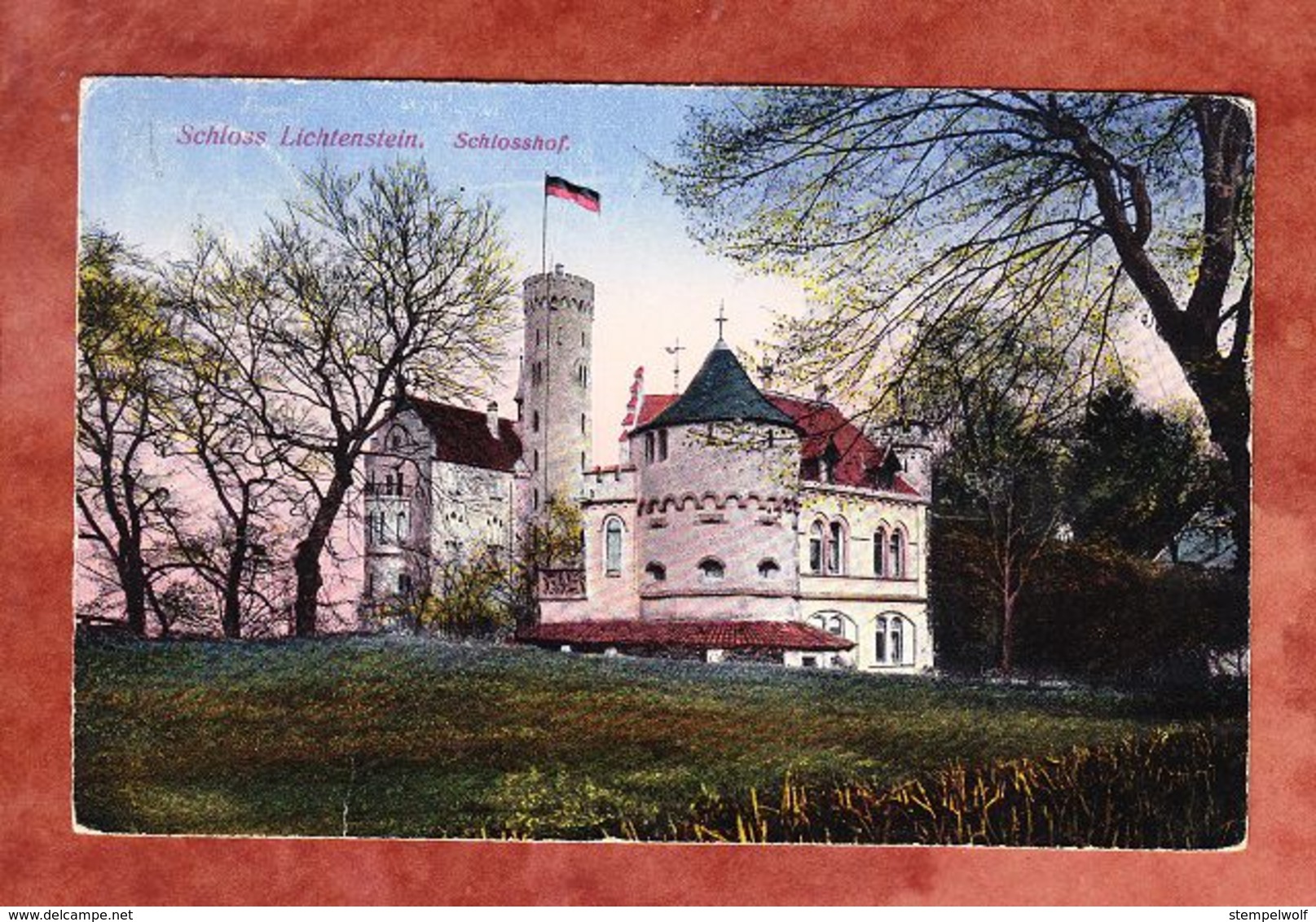 Schloss Liechtenstein, Schlosshof, EF Schnitter, Urach Nach Wanzleben 1923 (53531) - Bad Urach