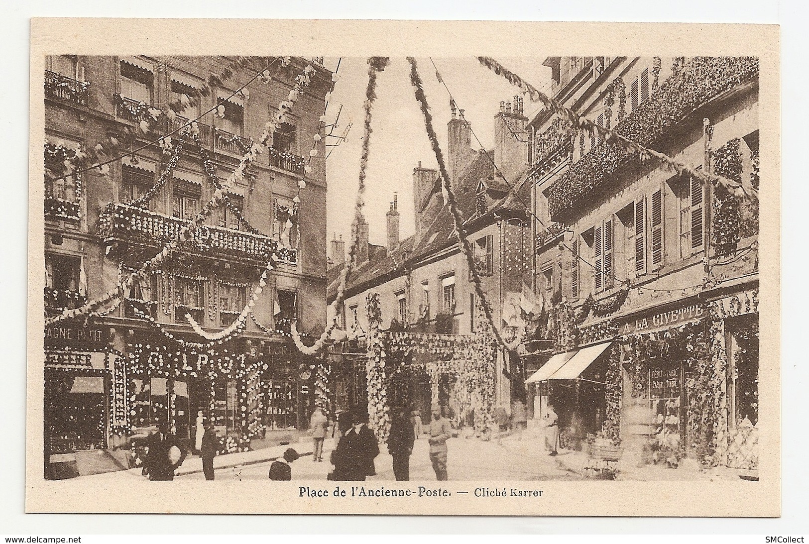 39 Dole. Fêtes du centenaire de Pasteur. Rue des Arènes, place ancienne poste, quai Pasteur ... Lot de 7 cartes (4204)